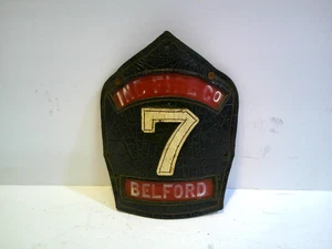 Vintage Cairns pelle fronte/scudo - Independent Fire Co. Belford New Jersey - Foto 1 di 2