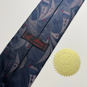 BRIONI dunkelblaue, grau & rote Vintage Seidenkrawatte mit abstraktem Design 59 x 3,25 Zoll  - Bild 1 von 11