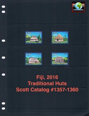 Valor Scott de $11,50 - 2016 FIJI Huts South Pacific Dwellings CV MNH NH UMM Foto 1 de 4