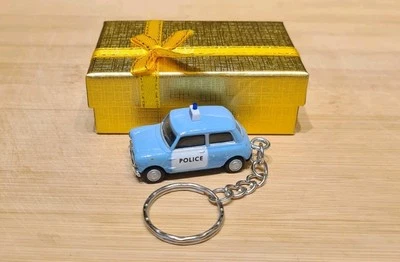 1/72 DIECAST MODEL MINI COOPER POLICE CAR KEYCHAIN KEYRING Gift Pack  - Image 1 of 4