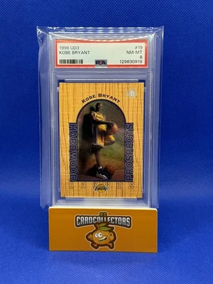 1996-97 Upper Deck UD3 #19 Kobe Bryant Hardwood Prospects Lakers RC PSA 8 NM-MT - Image 1 of 2