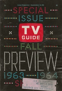 TV Guide September 14, 1963 Fall Preview Issue The Fugitive, The Outer Limits! - Picture 1 of 1