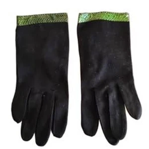 1950s Vintage Gloves with Faux Snakeskin Trim, Size 6 1/2 - Picture 1 of 4