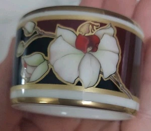 Vintage Noritake Ivory China MIDNIGHT ORCHID Collection NAPKIN RINGS Set - Picture 1 of 14