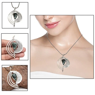 Collar Regalo Serafinita Piedras Preciosas Joyería Hecho a Mano 18" Natural Foto 1 de 4