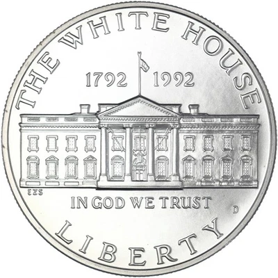1992 D White House Bicentennial BU Commemorative 90% Silver Dollar See Pics P717 - Image 1 of 3