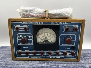 RADIO CITY PRODUCTS - Vintage Multitester Model 447B - with New Leads - Picture 1 of 6