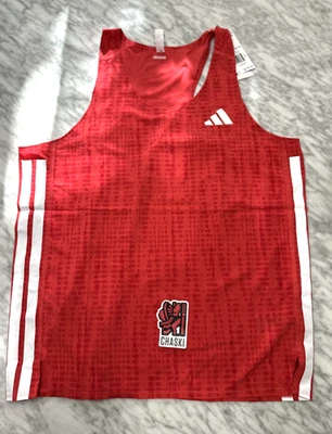 Camiseta Adidas JF3462 Adizero corrida singlete sem mangas slim fit masculina grande NOVA - Imagem 1 de 4