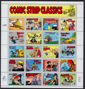 1995 Comic Strip Classics 3000a-t Full Sheet of 20 The Yellow Kid Popeye Annie - Picture 1 of 2