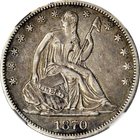 1870-CC NGC AU50 Seated Half Dollar $35,000-CU Cover