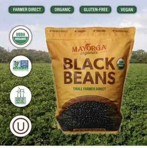 Frijoles negros secos orgánicos de Mayorga, orgánicos del USDA, sin gluten, sin OGM, 10 lb - Imagen 1 de 1