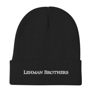 Vintage Lehman Brothers Embroidery Beanie Stock Trader Gift winter fall hat - Picture 1 of 10