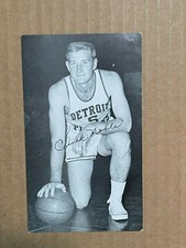 Vintage 1957/58 Chuck Noble J D McCarthy Basketball Postcard Detroit Pistons