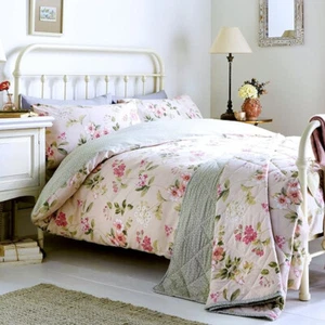 Dreams & Drapes Lorena Blush SINGLE Bedding Set Duvet Cover Floral Bed