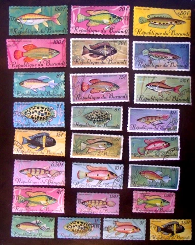 25  1967 Burundi Stamps   Lot#D116  Fish Cover