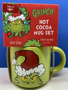 Ten Acre Gifts NEW Grinch Hot Cocoa Mug Set - Picture 1 of 4