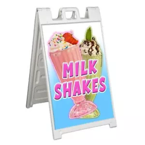 MILK SHAKES Signicade 24x36 Aframe Sidewalk Sign Banner Decal ICE CREAM TREATS - Bild 1 von 9