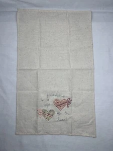 Kitchen Linen Hand Towel Embroidered Friendship Is A Gift Of The Heart 20” X 12” - Picture 1 of 6