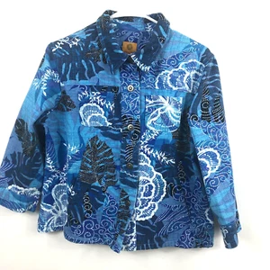 Women's Ruby Rd. Multicolor Floral Pockets 3/4 Sleeve Jacket Regular Size 10 - Picture 1 of 6