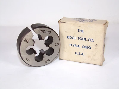 RIDGID 00-RB & Three Way Bolt Threader 3/4in - 10, 2" O.D. Round Split Die - Image 1 of 4