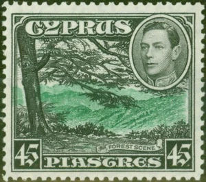 Zypern 1938 45pi grün & schwarz SG160 fein & frisch LMM - Bild 1 von 1