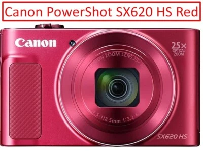 Canon PowerShot SX620 HS Red Compact Digital Camera Optical 25x Zoom/Wi-Fi - Image 1 of 4
