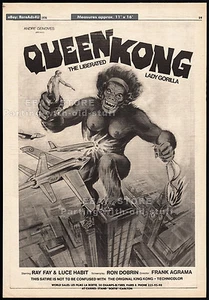 Queen Kong - Anuncio comercial original 1976 / póster _ Frank Agrama _ Robin Askwith - Imagen 1 de 1