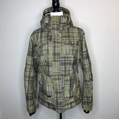 Oakley Women Park Brigade Green Plaid Snowboarding Jacket Small - Image 1 of 4