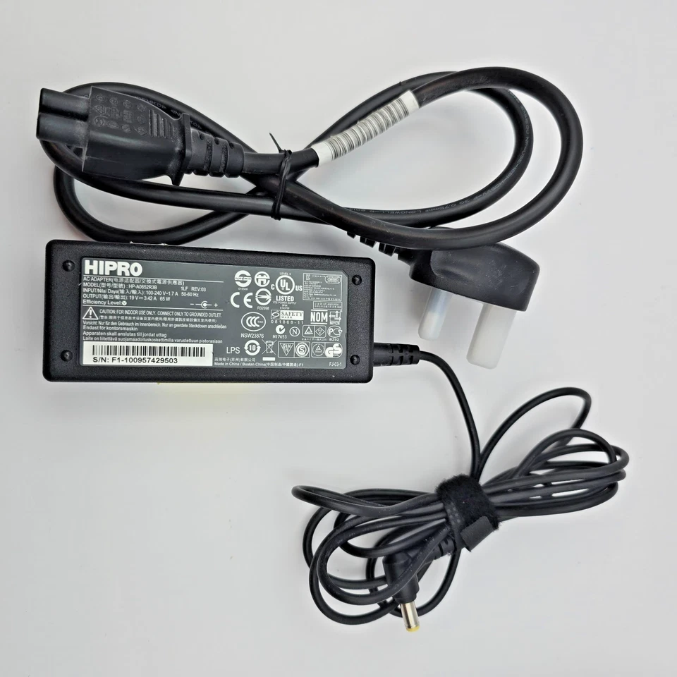Genuine HIPRO 3.42A 65W HP-A0652R3B POWER CHARGER ADPATER LAPTOP Asus Acer etc - Image 1 of 1