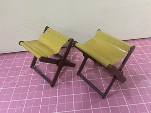 1970S Vintage Mattel  Big Jim Camping Chairs Lot Of 2 - Picture 1 of 2