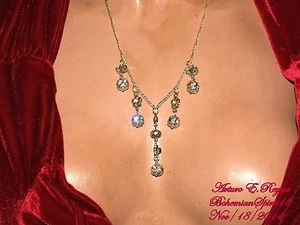 Artisan ARTURO E.REYNA AUSTRIAN RHINESTONE HANGING CHARMS NECKLACE - Picture 1 of 5