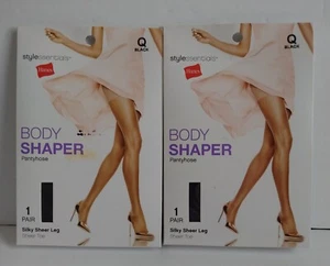Hanes BODY SHAPER Strumpfhose SCHWARZ Größe Q / Queen 2 Paar Style Essentials transparent - Bild 1 von 8