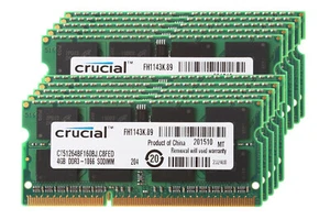 Crucial 10X 4GB 2RX8 PC3-8500S DDR3 1066Mhz 204Pin Laptop-Speicher RAM 204PIN %T - Bild 1 von 8