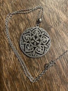 STUNNING ART NOUVEAU STERLING CRAFTED PENDANT NECKLACE 01 - Picture 1 of 4