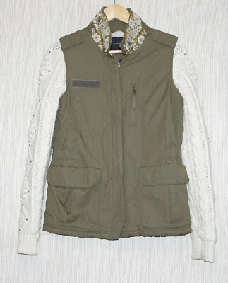 Maison Scotch Verde Blanco Ejército con Mangas Tejidas y Abrigo Bordado Talla 1(S) Foto 1 de 4