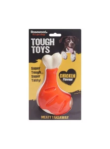 Rosewood Dog Tough Toys Chew Meaty Takeaway Chicken Leg For Tough Chewers - Picture 1 of 3