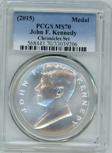 2015 JOHN F. KENNEDY CHRONICLES SET MEDAL PCGS MS70 Cert. 33039206 - Picture 1 of 2