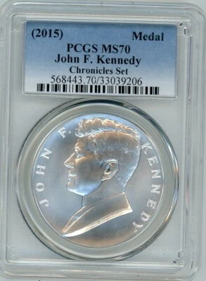 2015 JOHN F. KENNEDY CHRONICLES SET MEDAL PCGS MS70 Cert. 33039206 - Image 1 of 2