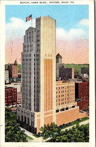 Postal Dayton OH Ohio Mutual Home Building 1947 lino borde blanco - Imagen 1 de 2