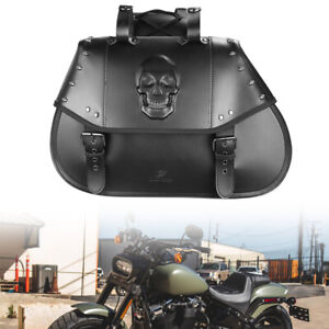 PU Leather Motorcycle Saddlebags Universal Saddle Bag Black Anti-Water
