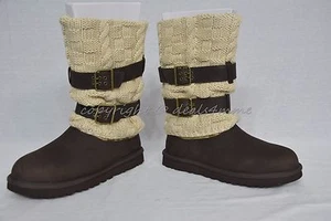 NIB UGG Australia Boots Cassidee Tall Knit Boots Women's Size 7 Choclate Brown - Picture 1 of 10