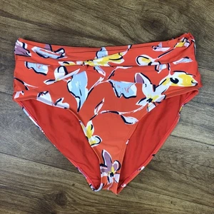 Catalina Women Sz M Orange Yellow Blue Floral Bathing Suit Bottoms Swimwear - Picture 1 of 7