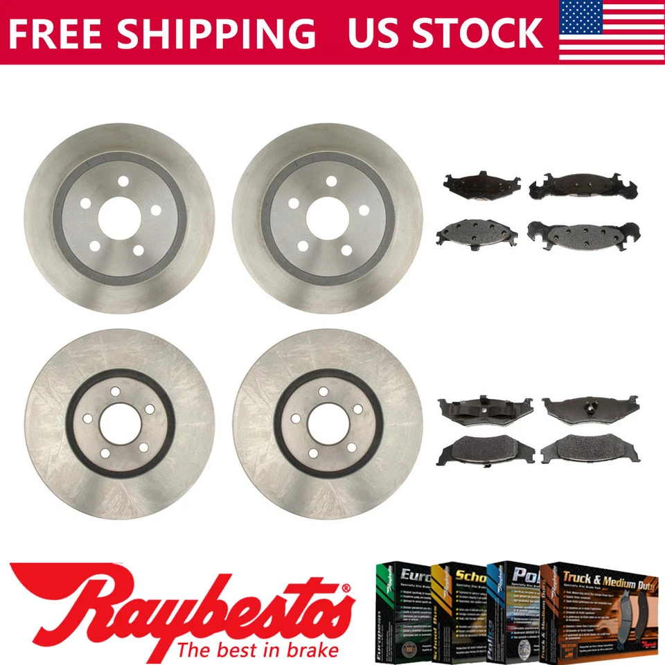 Rotores de freno delanteros traseros y pastillas de freno metálicas para Dodge Daytona 1990 - Raybestos Foto 1 de 4