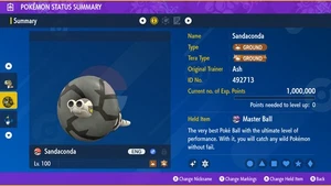 Pokemon Scarlet and Violet PSV - Shiny 6IV Sandaconda - Picture 1 of 3
