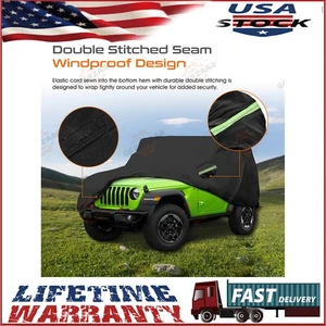 6-Layer Car Cover For Jeep Wrangler 2 Door CJ YJ TJ JK Dust UV Rain Heavy Duty - Picture 1 of 17