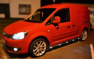 Side Bars + White LEDs + Down Lights For Volkswagen Caddy Maxi LWB 2015-2021 Van - Picture 1 of 6