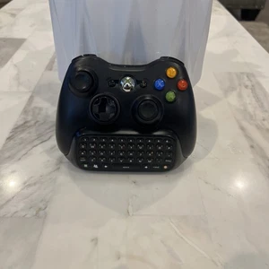 Microsoft  Xbox 360 Wireless Controller With Chatpad Keyboard Black Tested OEM - Picture 1 of 7
