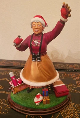 Estatueta de Natal Danbury Mint 11" 49ers Mrs. Claus Cheerleader 2001 rara HTF! - Imagem 1 de 4