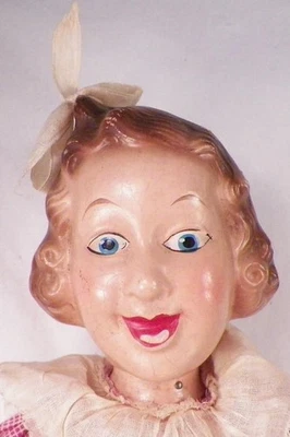 Boneca Fanny Brice's Baby Snooks composição ideal corpo fio flexível 12 polegadas 1938-42 - Imagem 1 de 4