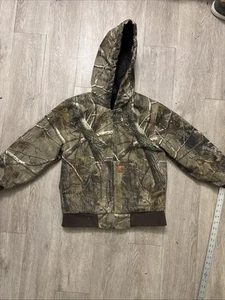 Boys/girls Carhartt Jacket Medium 10-12 Hood Camouflage Realtree Outerwear 13706 - Picture 1 of 8